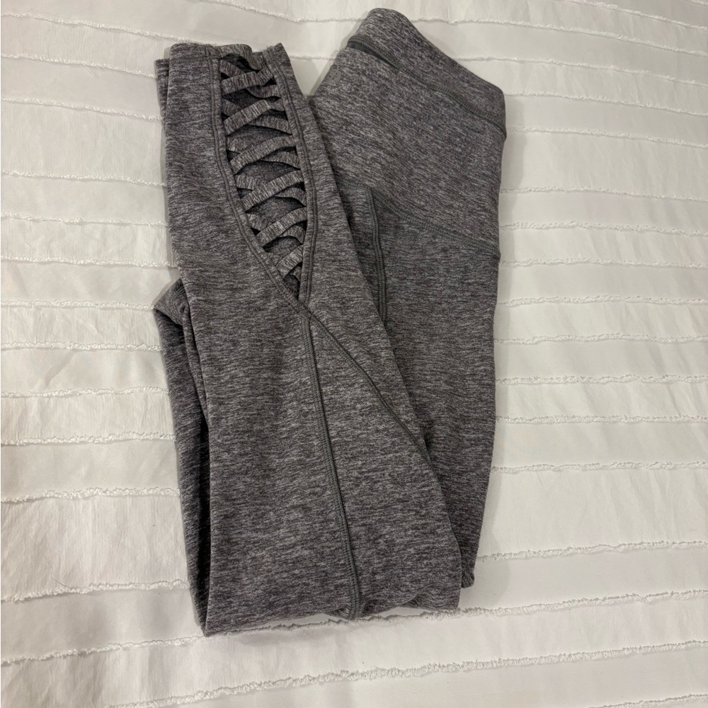 Lululemon Athletica Gray Joggers with Criss-Cross Detail